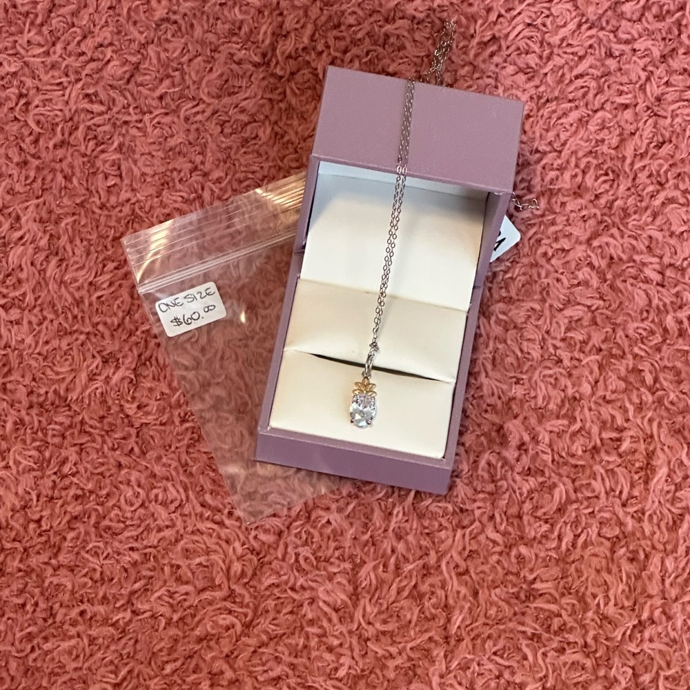 NWT - Elegant Pineapple Necklace with Crystal Pendant